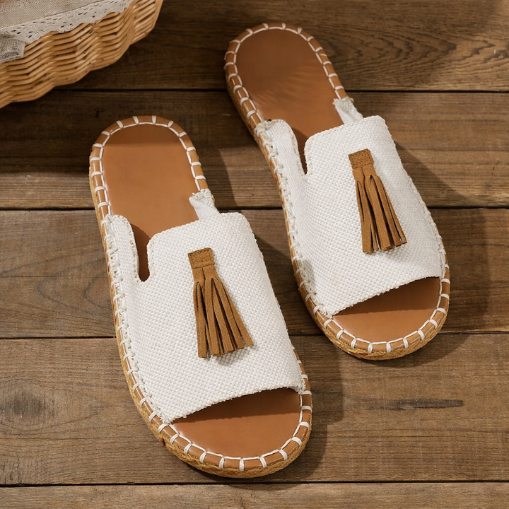 Women's comfortable vibrant flat sandals, perfect casual footwear for summer & vacation.
