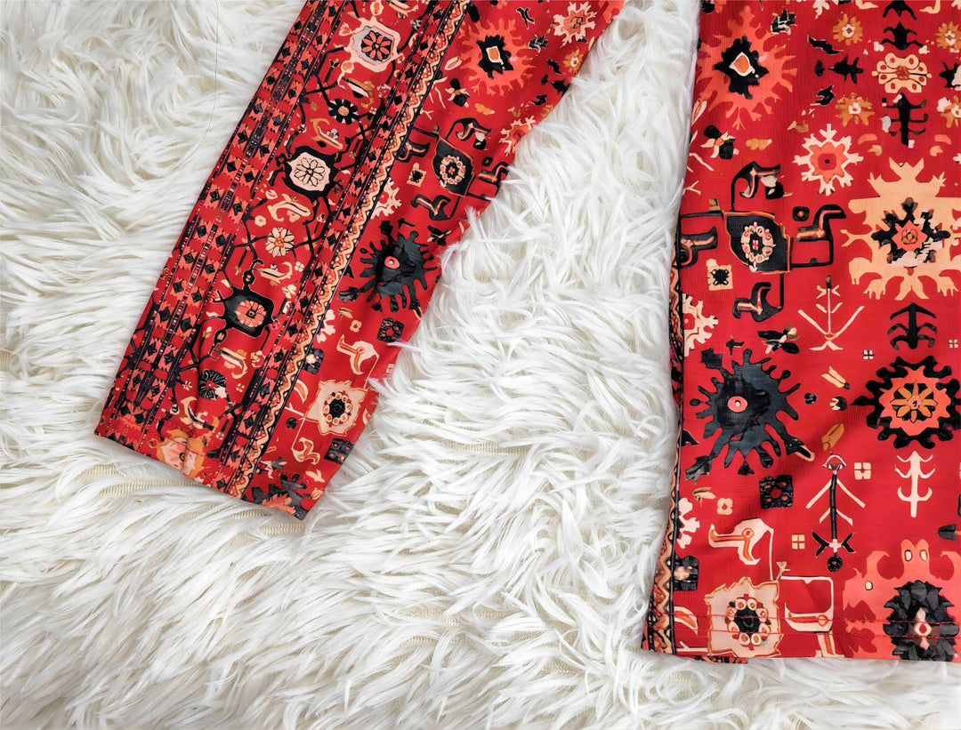 Trendy women's vintage Aztec print long sleeve top for autumn, comfortable and stylish fashion.