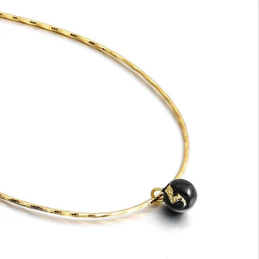 Stylish women's vintage gold crackle necklace, a bold and unique statement piece for her.