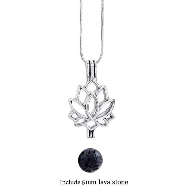Everyday wear vintage lava stone essential oil diffuser necklace for wellness.