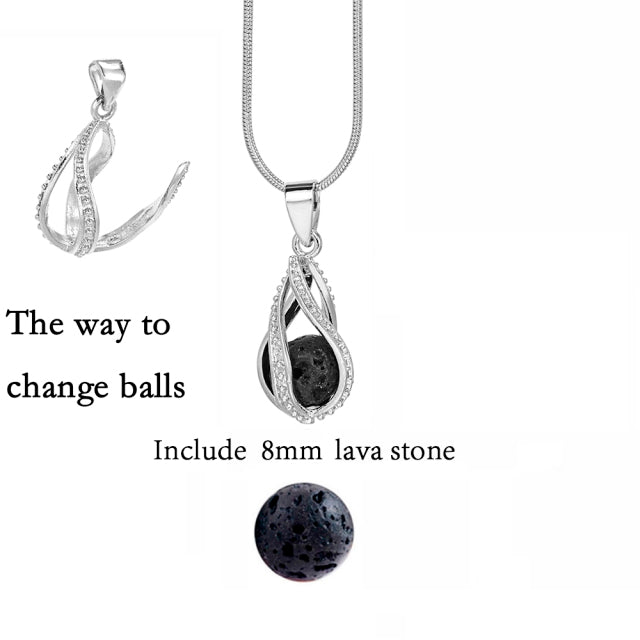 Aromatherapy vintage lava stone necklace, a stylish diffuser for essential oils.