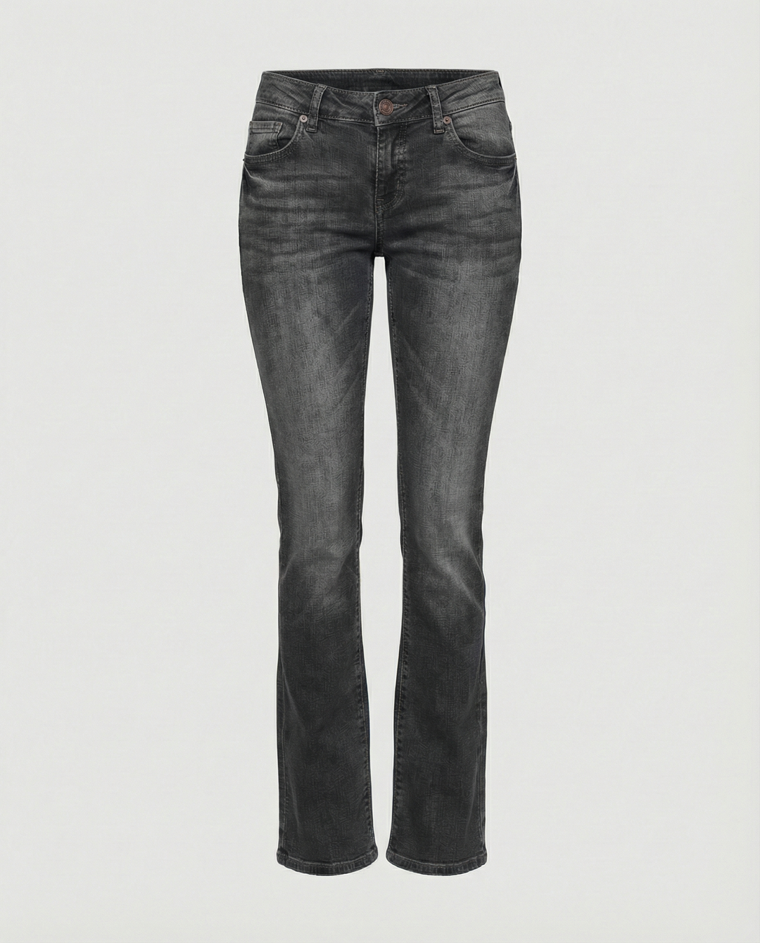 Comfort fit women's low-rise flared jeans. Vintage retro style, ideal for casual everyday wear.
