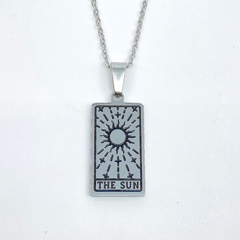 Elegant women's tarot necklace, retro style spiritual pendant jewelry.