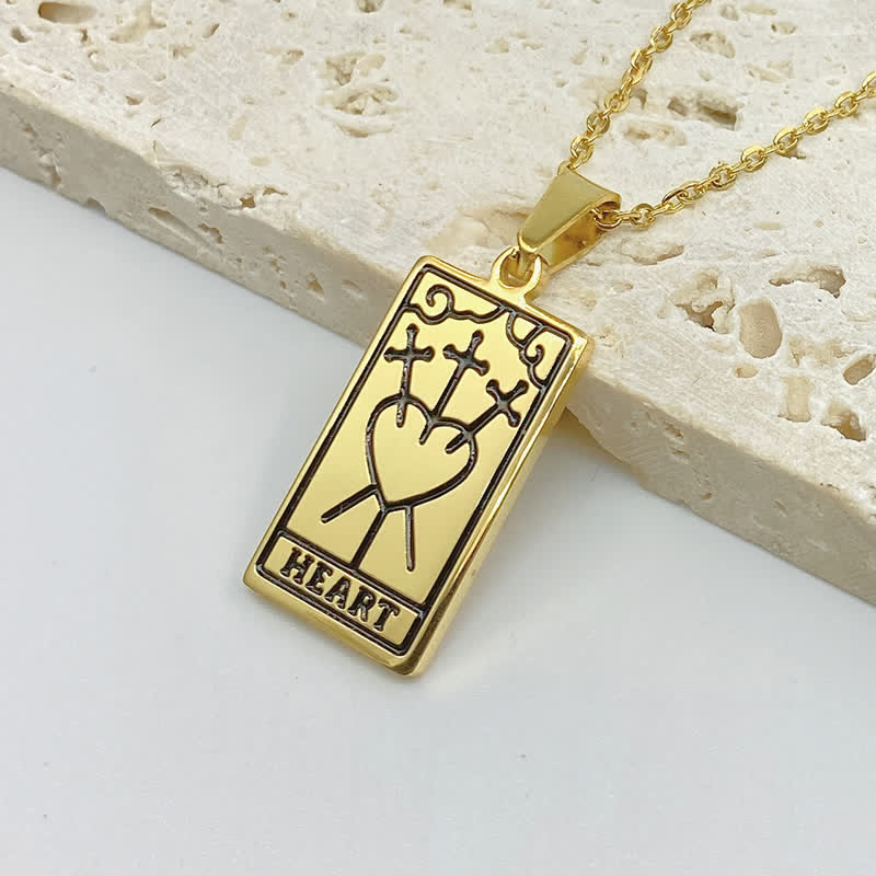 Women's spiritual tarot card pendant necklace, unique vintage style.