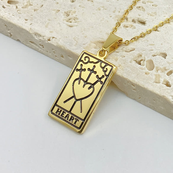 Women's spiritual tarot card pendant necklace, unique vintage style.