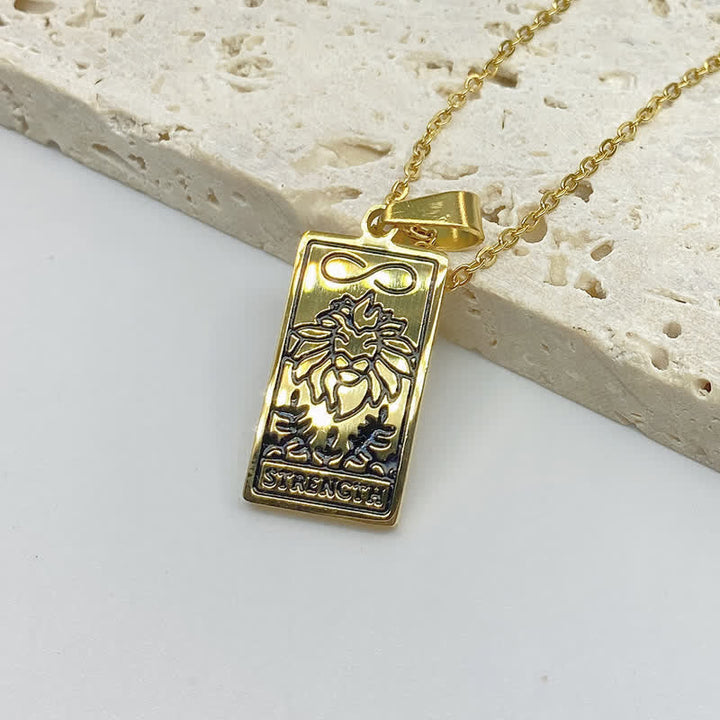 Lucky charm women's tarot necklace, vintage spiritual jewelry.
