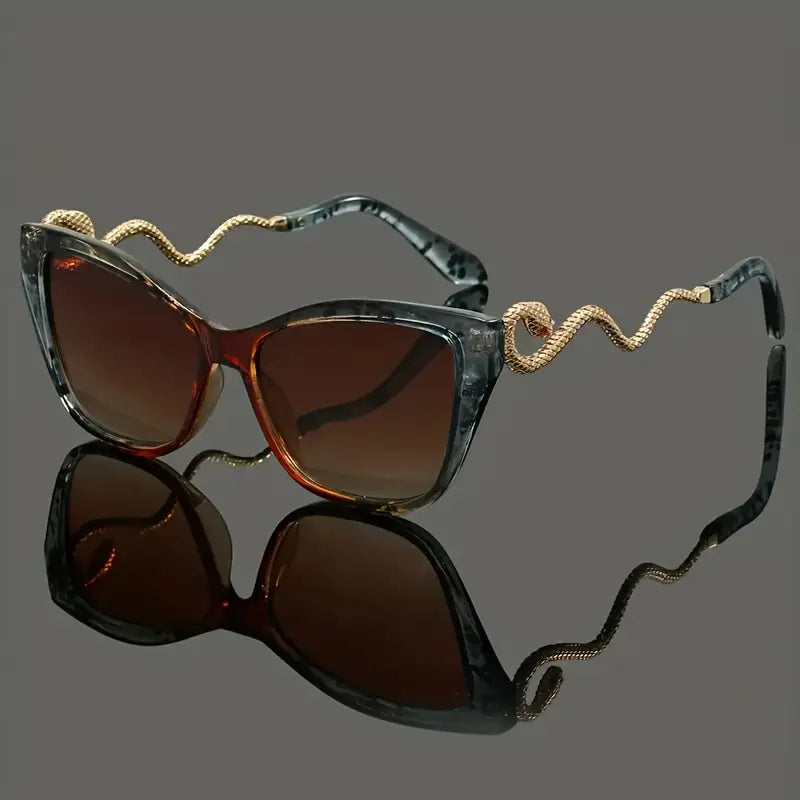 Fashionable women's oversized cat-eye sunglasses, Viper style, offering UV protection.