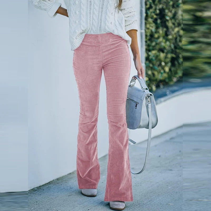Women's Walker stretch corduroy pants, relaxed fit, perfect for all-day comfort and versatile style.