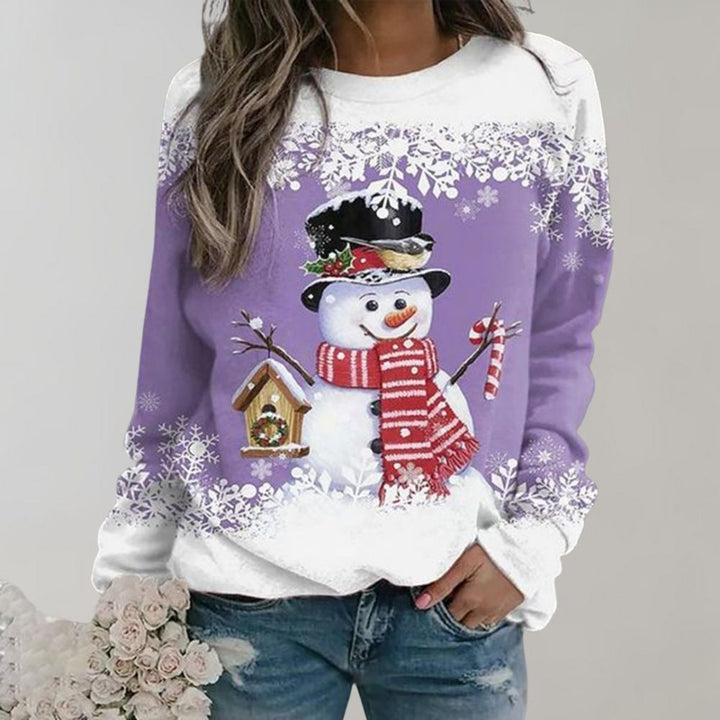 High-quality women's warm Christmas jumper. Cozy winter sweater, essential festive holiday apparel.