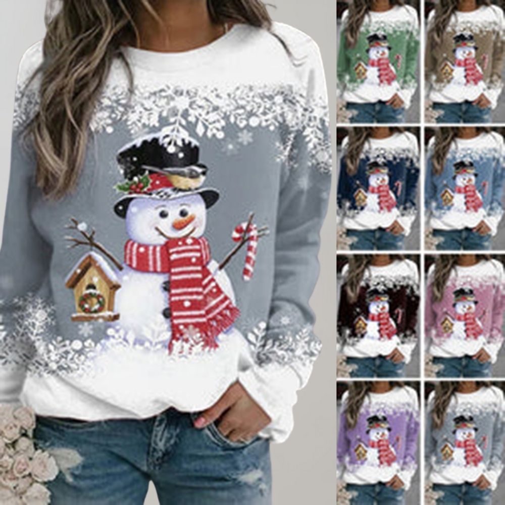 Comfortable women's Christmas sweater. Warm festive jumper, perfect holiday knitwear for ladies.