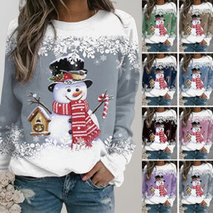 Comfortable women's Christmas sweater. Warm festive jumper, perfect holiday knitwear for ladies.