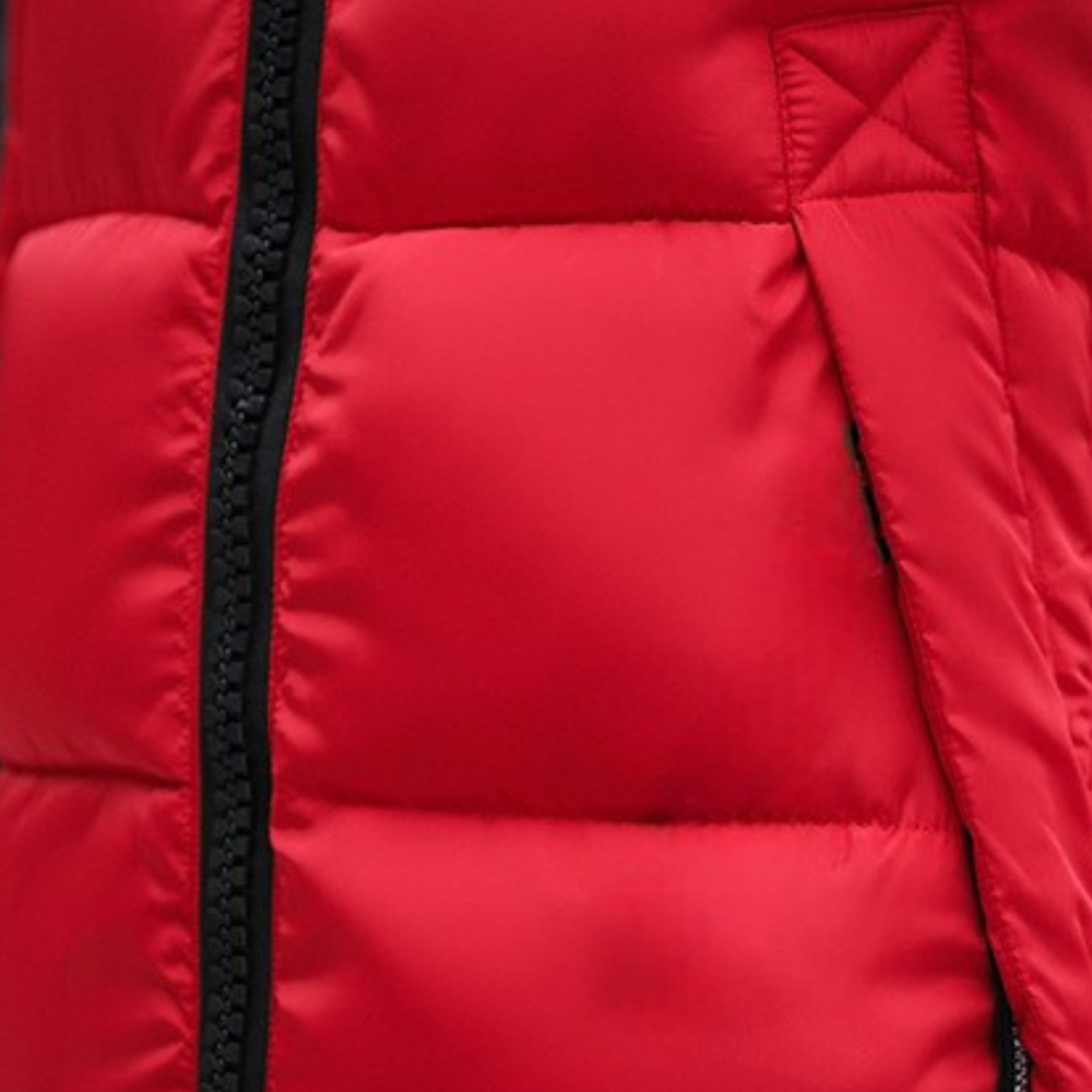 Stylish women's hooded puffer jacket, a warm winter coat for everyday cold weather.