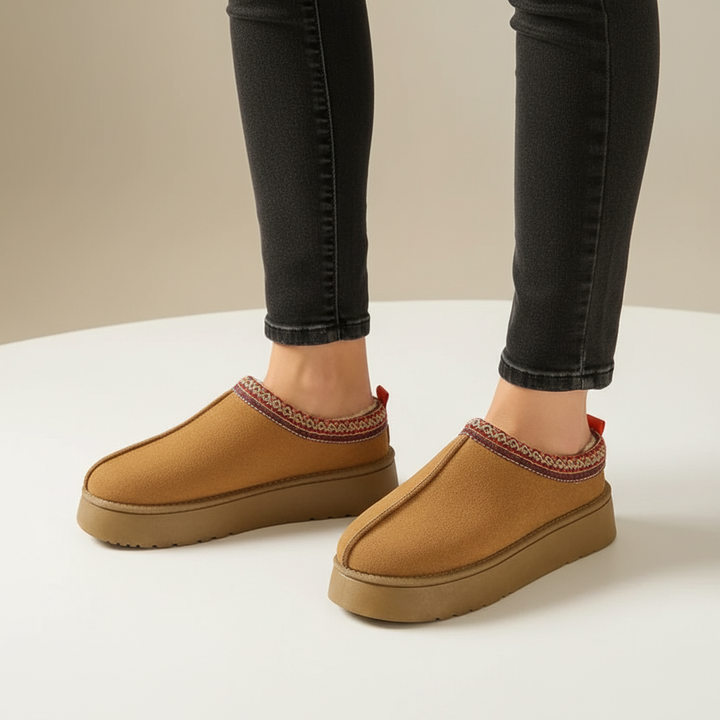 Women's casual suede loafer slippers, featuring a warm lining for cozy indoor wear