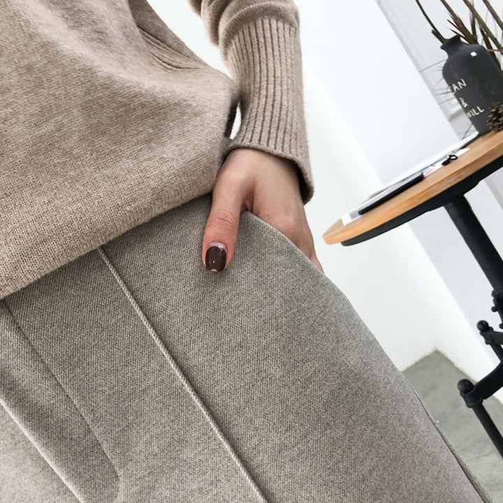Comfortable women's winter pants, thick and warm, great for cold weather bottom wear.
