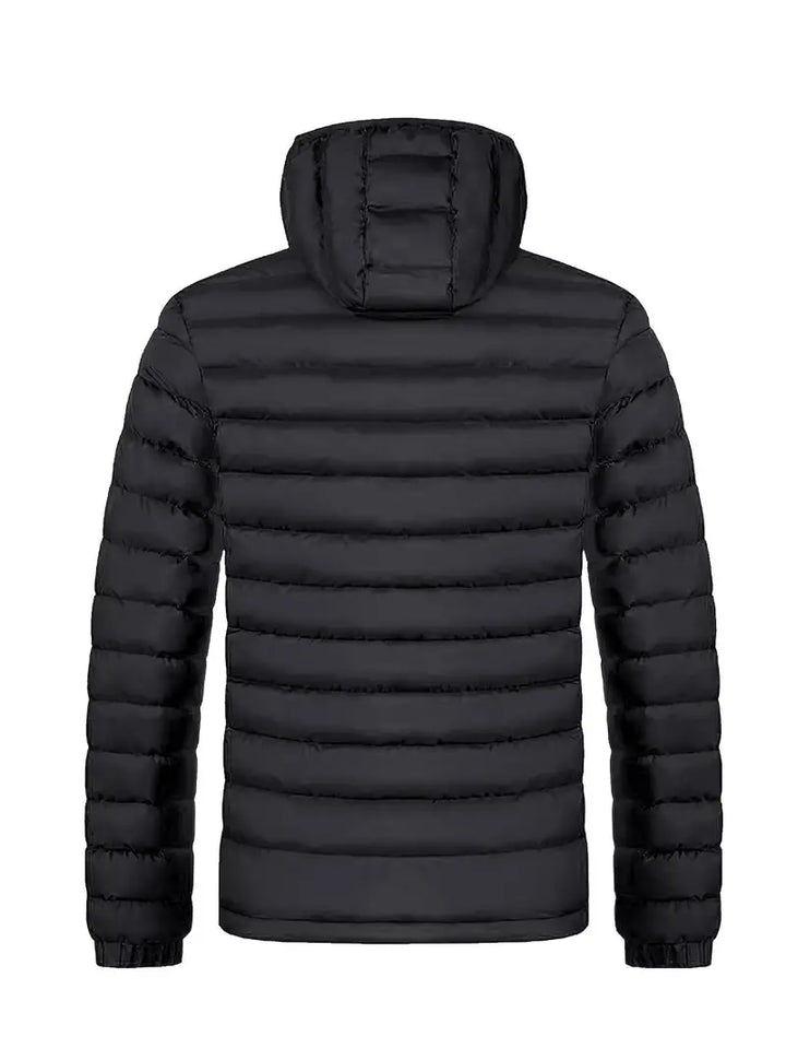 Lightweight women's insulated winter jacket with cozy hood, perfect for everyday wear.