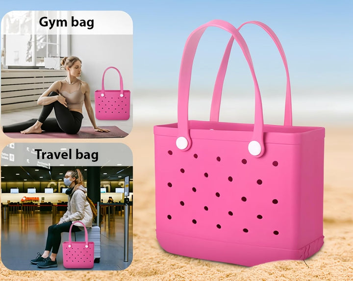 Modern perforated EVA beach bag for women, waterproof and stylish summer accessory