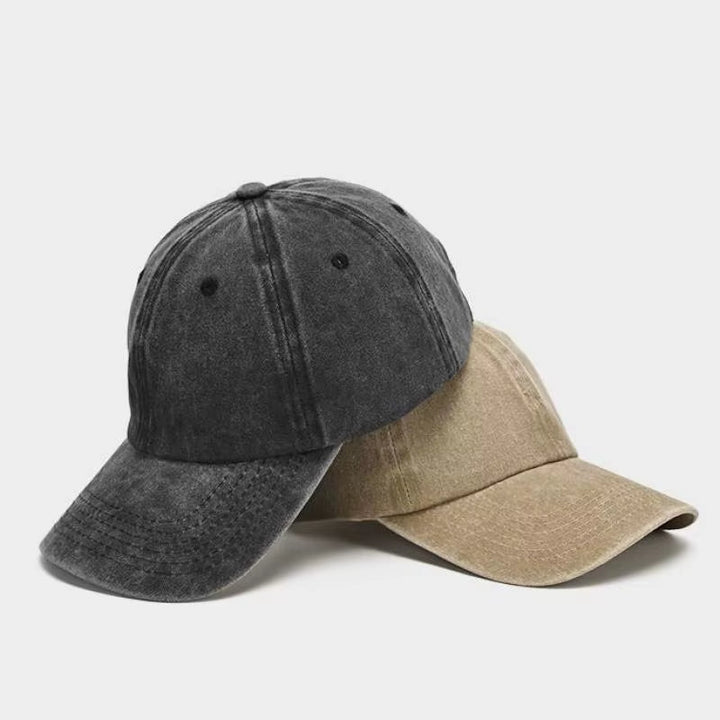 Women's washed cotton baseball cap, adjustable strap, vintage style, perfect for casual everyday wear.