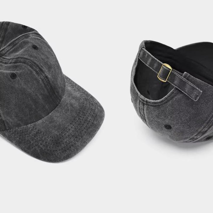 Casual washed cotton baseball cap for women, unisex style, adjustable, versatile everyday accessory.