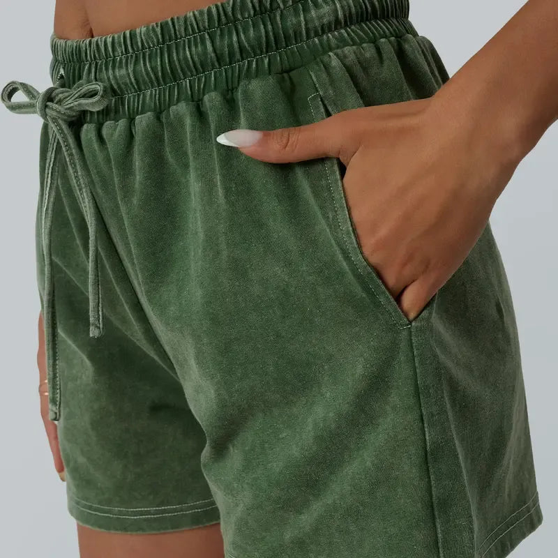 Soft washed cotton women's lounge set. This relaxed fit two-piece is perfect for sleepwear & athleisure.