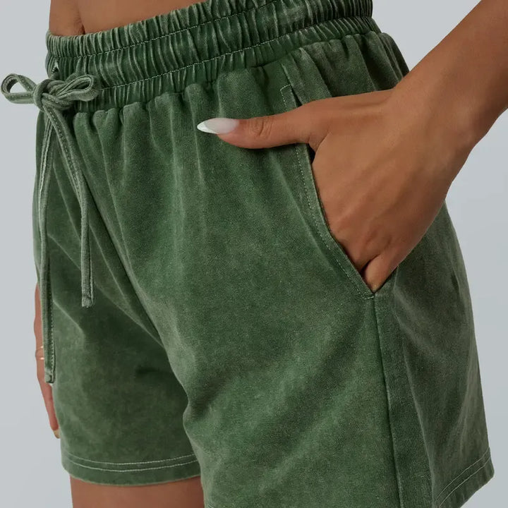 Soft washed cotton women's lounge set. This relaxed fit two-piece is perfect for sleepwear & athleisure.