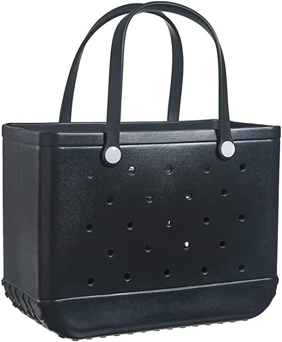 Women's extra large waterproof beach bag; basket style, drains sand & water.