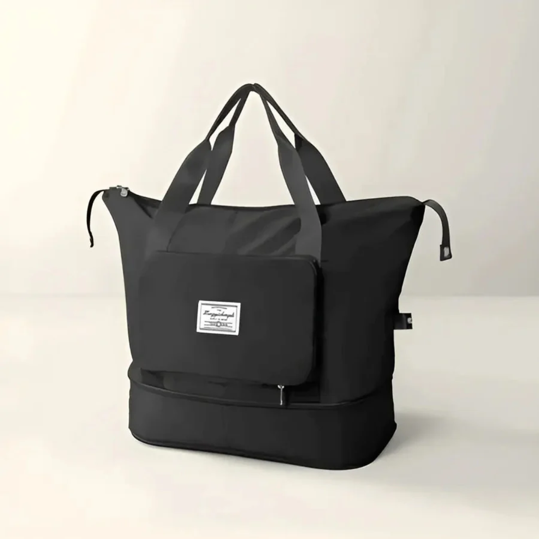 Women's waterproof foldable travel duffle bag for weekend trips. Durable, lightweight, and easy to pack.