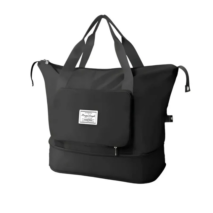 Versatile women's waterproof duffle, perfect as a gym bag, weekend getaway or travel carry-on. Foldable design.