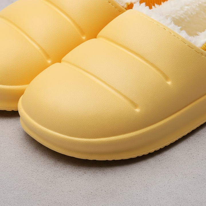 Anti-slip women's house slippers with waterproof design and warm lining