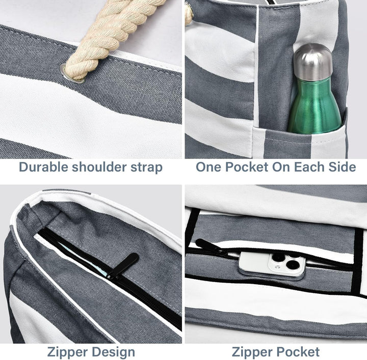 Women's travel gym beach multi-pocket tote, designed with waterproof oxford fabric for durability