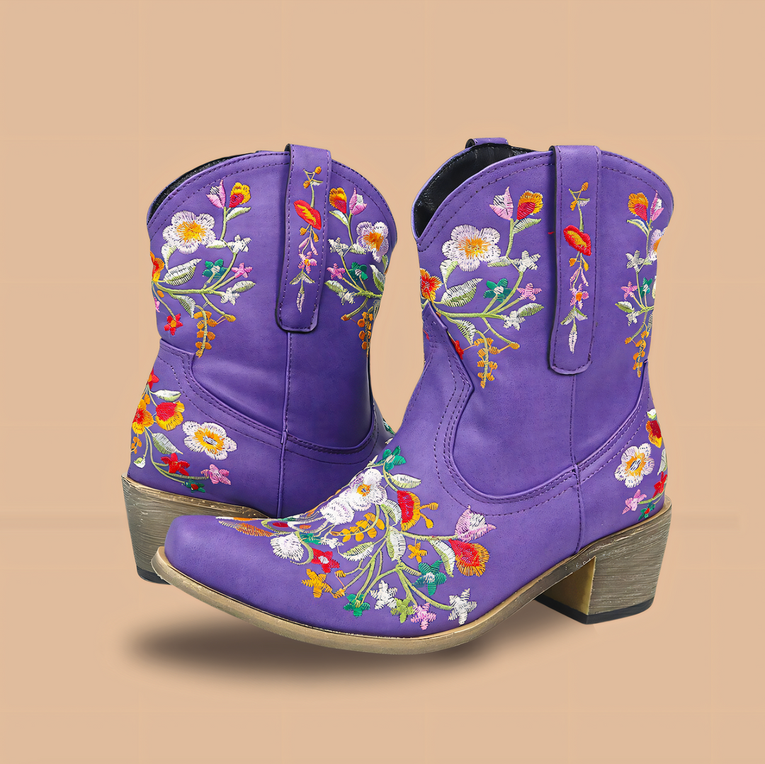 Fashionable waterproof cowgirl boots for women, blending vintage charm with rugged outdoor utility.
