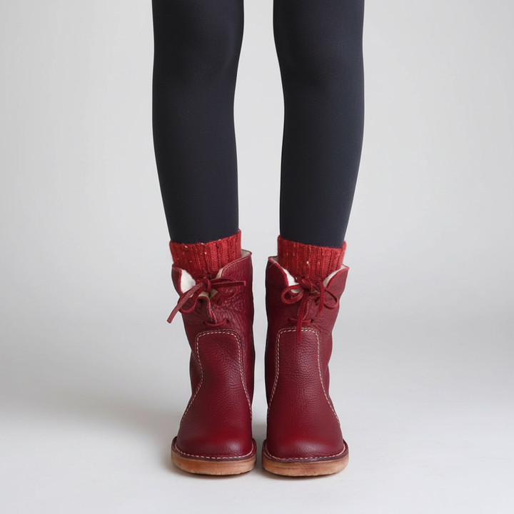 Durable waterproof ankle boots for women, warm-lined, black vegan leather, winter essential