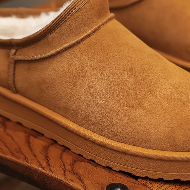 Comfortable women's slip-on winter house shoes, waterproof and fleece-lined for warmth