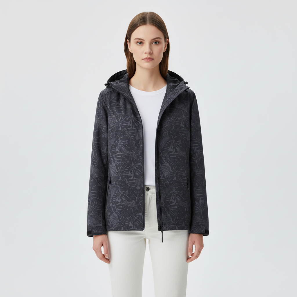 Christina women's waterproof and windproof hooded jacket, breathable activewear