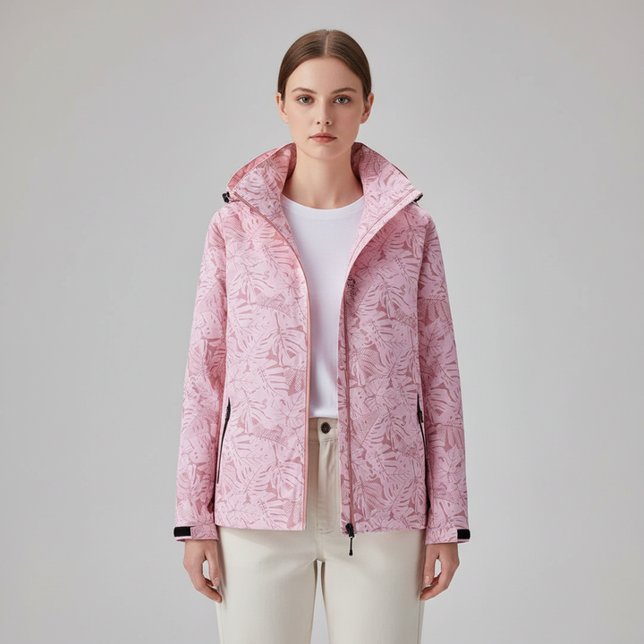 Stylish women's outdoor jacket, Christina, with full zipper and hood