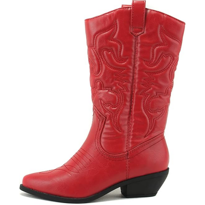 Full-length shot of women's Gracia knee-high Western boots, highlighting their elegant and stylish silhouette