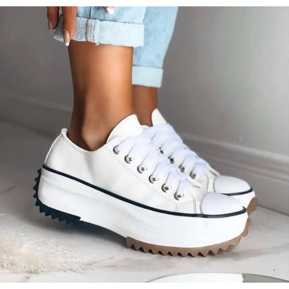 Women's lace-up platform footwear, a stylish and comfortable choice for casual shoes and elevated everyday wear.