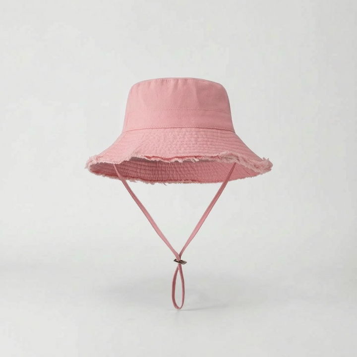 Adjustable women's wide brim sun hat. A packable bucket hat, great for summer style and sun protection.