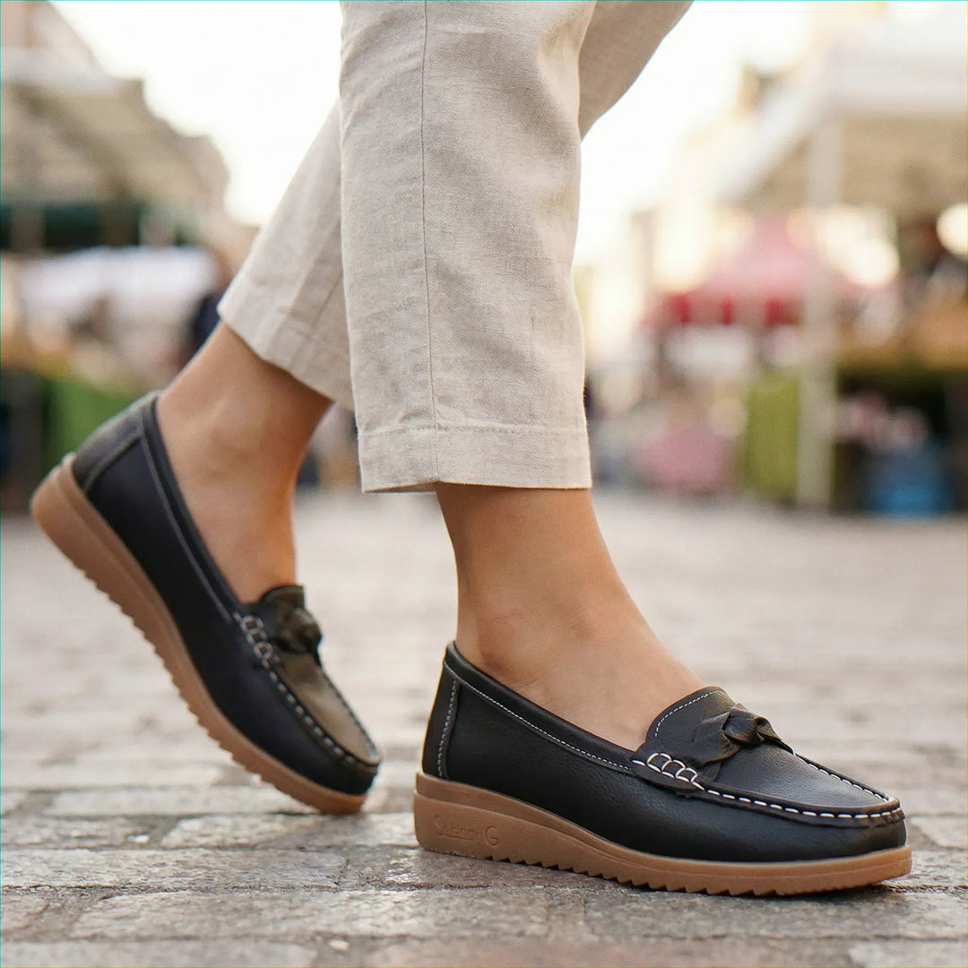Modern wide fit women's orthopedic loafers, perfect for arch support & walking.