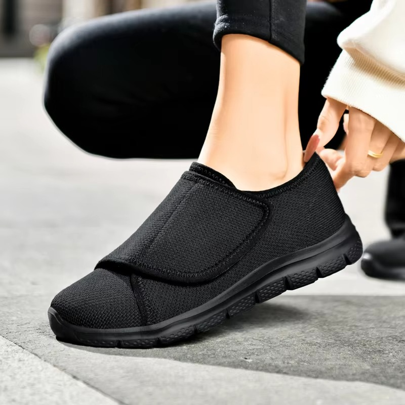 Women's wide fit walking shoes, cushioned, adjustable, providing great foot support & comfort.