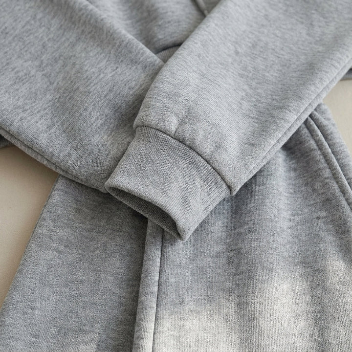 Comfortable women's loungewear set; wide leg joggers and hooded top, versatile fashion
