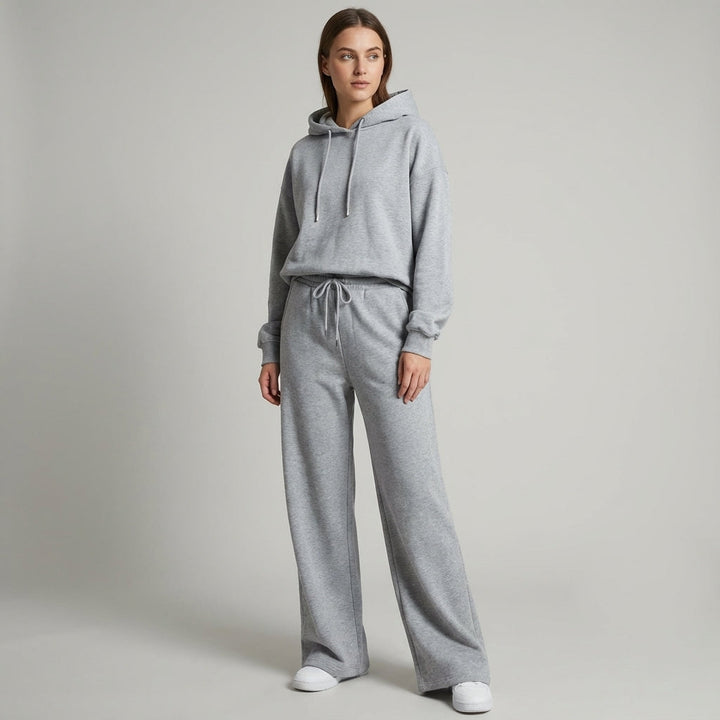 Trendy women's wide leg jogger loungewear set, combining comfort and modern style