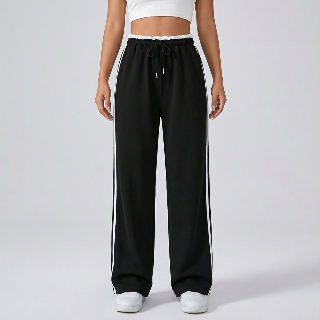 Elastic waist women's wide leg sports trousers by Eloise, perfect blend of comfort and style