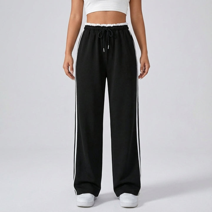 Elastic waist women's wide leg sports trousers by Eloise, perfect blend of comfort and style