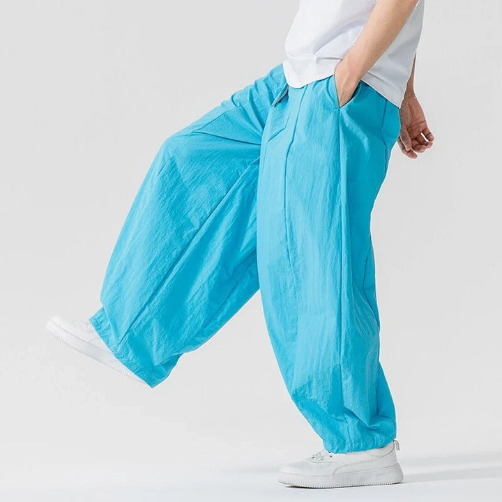 Stylish women's wide leg linen blend trousers with deep pockets & airy design, great for summer comfort.