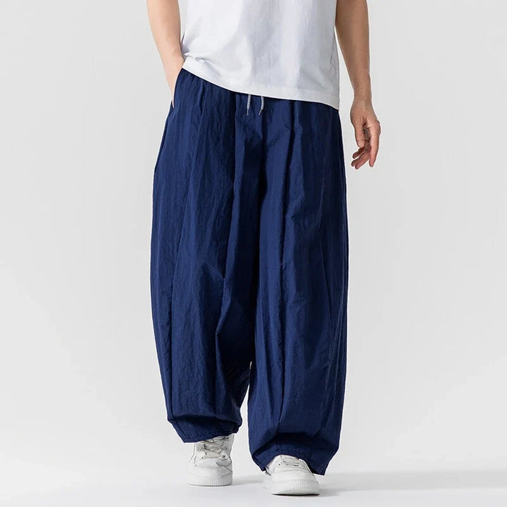 Effortlessly chic women's wide leg linen blend trousers, perfect for relaxed summer fashion & spring wear.