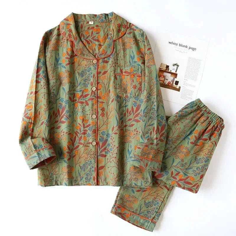 Women's button-up floral pajama top, part of the Wildflower Night Set. Stylish & comfortable sleepwear.