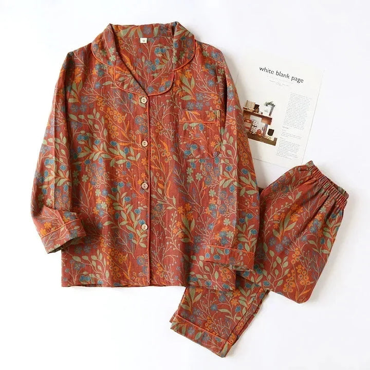 Comfortable women's wildflower print pajama pants. Relaxed fit loungewear perfect for cozy nights.