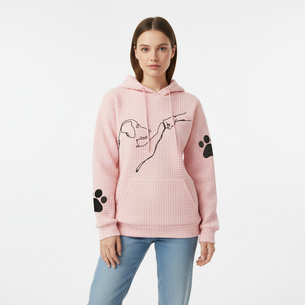 Soft women's 'Wilma' dog lover hoodie, a warm fleece blend top for cold weather