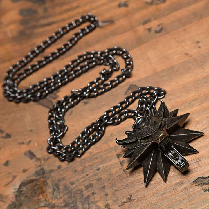 Women's wolf hunt locket necklace, stainless steel, featuring a fierce wolf design, perfect animal spirit jewelry.