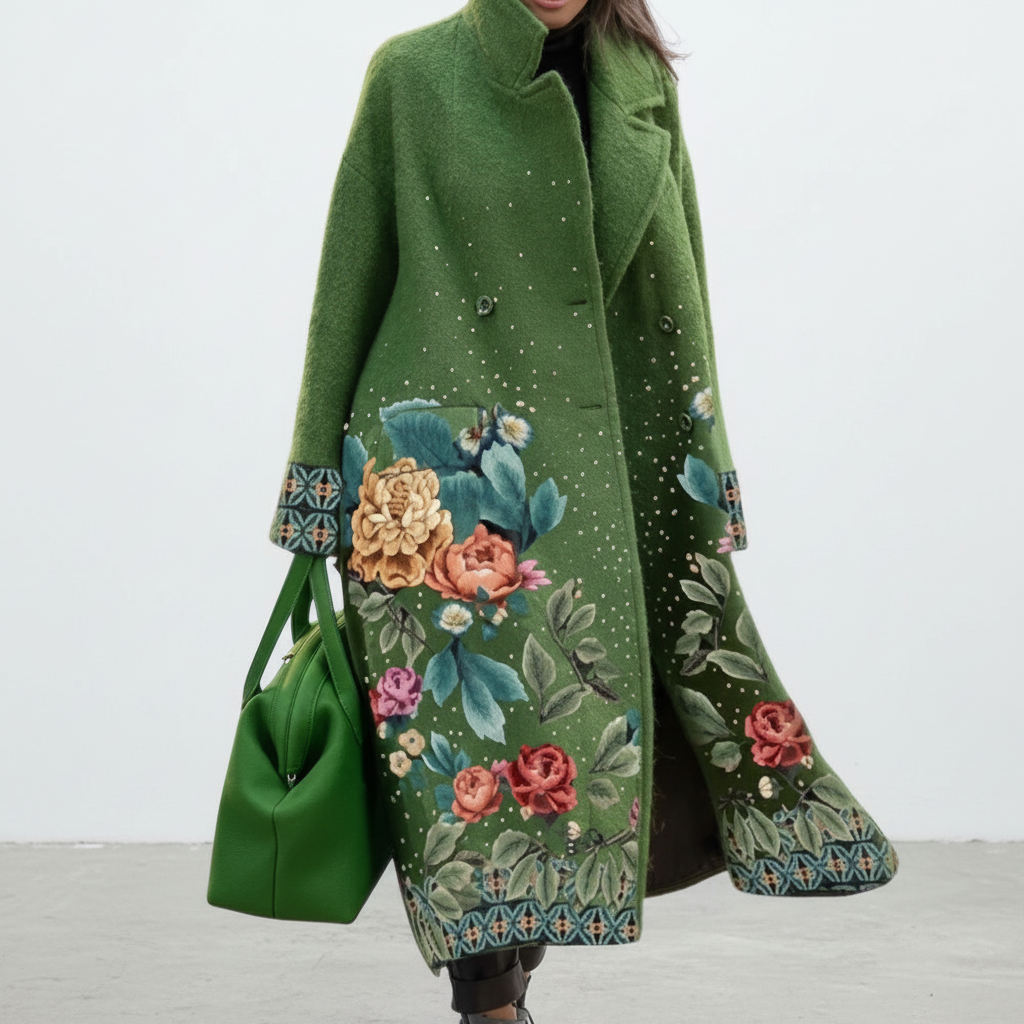 Warm wool-blend outerwear for women, showing inner lining, comfort fit